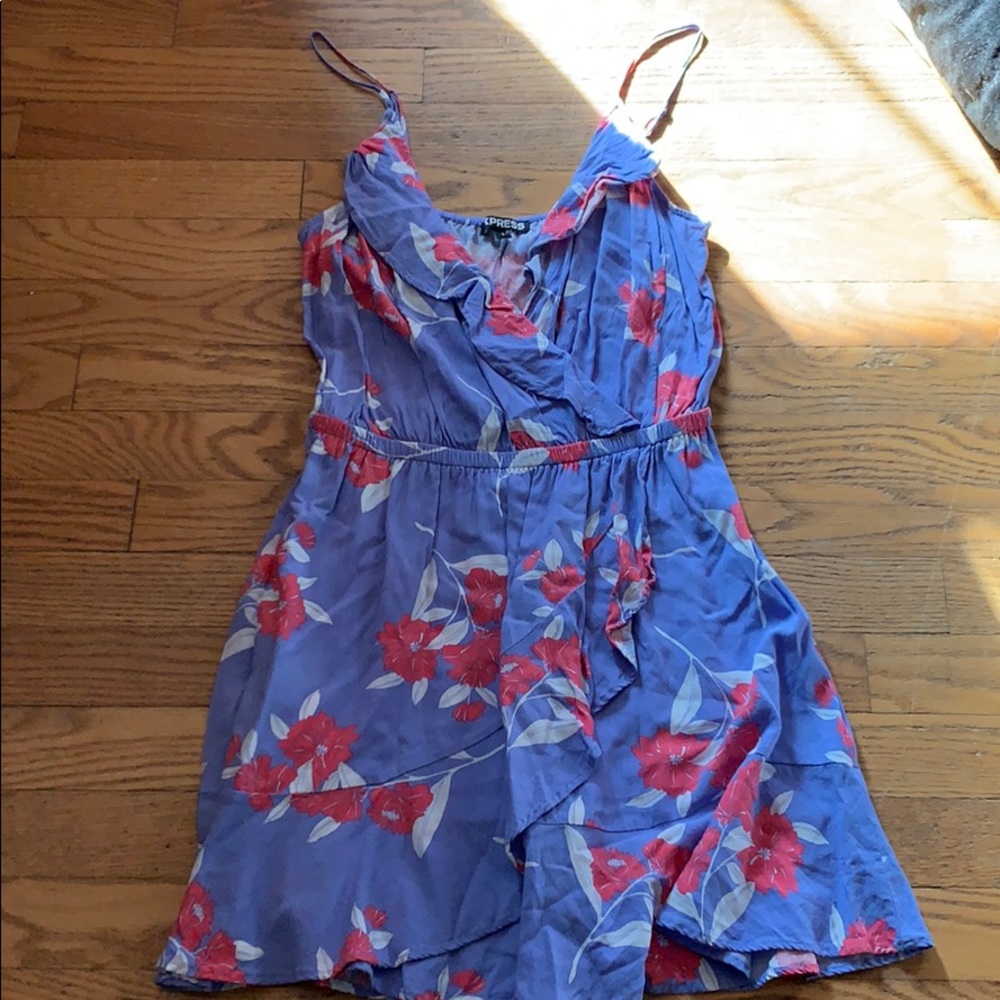 Express floral wrap dress